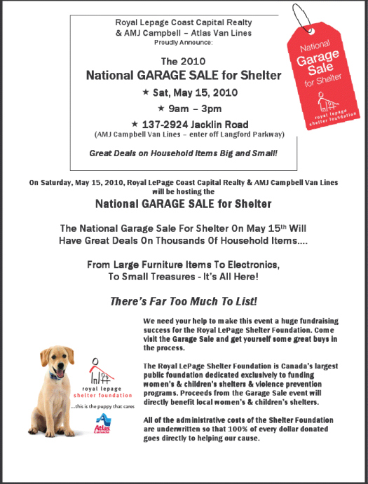 Royal LePage Garage Sale for Womens Shelter Foundation